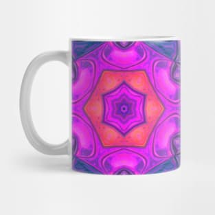 Mosaic Mandala Flower Purple Pink and Black Mug